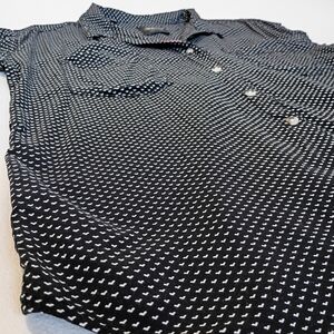 Jachs Girlfriend New York Mini Heart Print Size M Black&White Casual Button Down